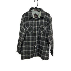Northwest Territory Mens Plaid Button Front Lined Shirt Jacket Size L Outdoorsy